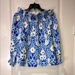 Tuckernuck Majolica Marguerite Off Shoulder Floral Ruffle Top Size Large NWT